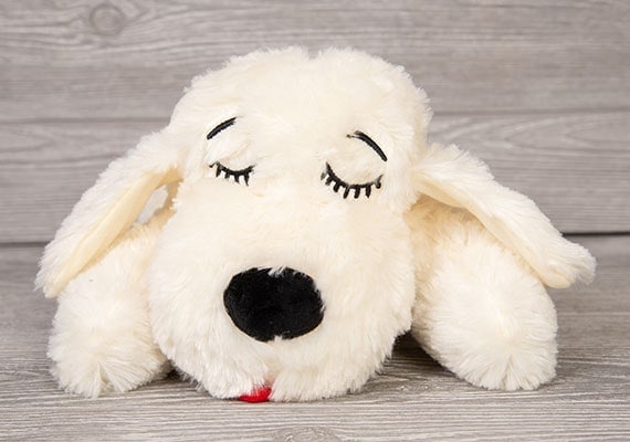 Primer plano de la cara de Smart Pet Love Snuggle Puppy, el mejor juguete de peluche para cachorros