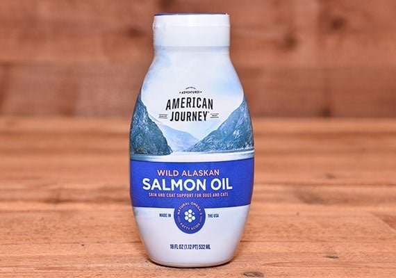American Journey Wild Alaska Salmon Oil para perros Parte delantera de la botella