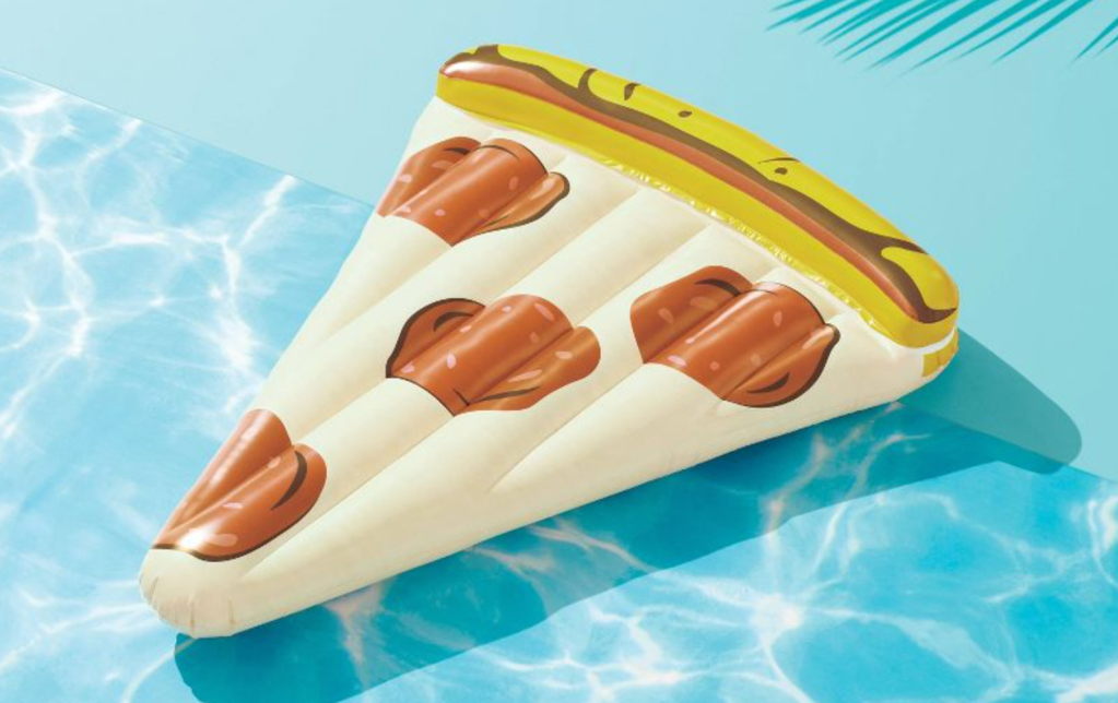 flotador de piscina de pizza